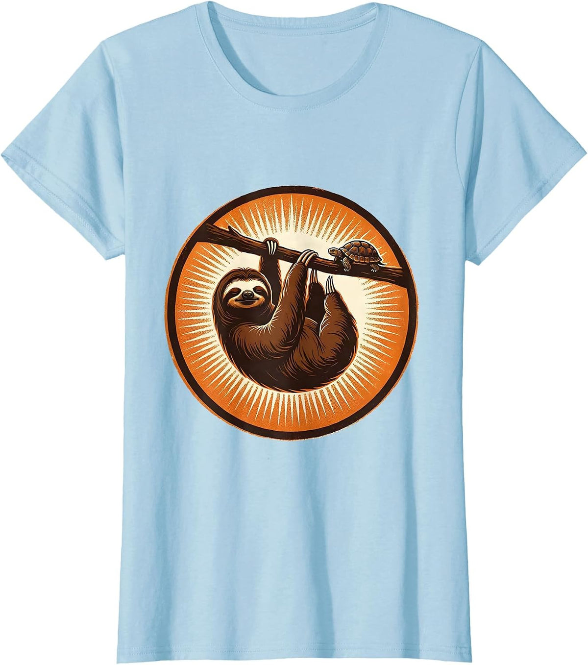 Sealed Sloth Badge Funny Lazy Humor Novelty Gift T-Shirt - Baby Blue