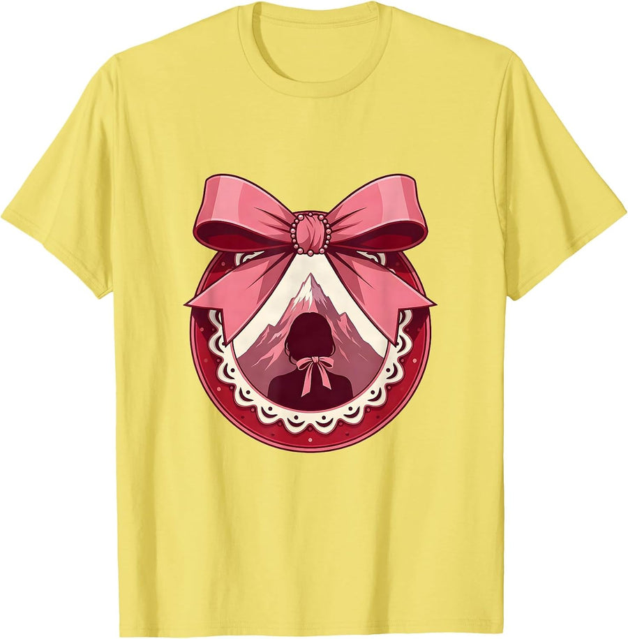 Men's Gigi Mountain Peak Scenic Illustration T-Shirt - Lemon Yellow