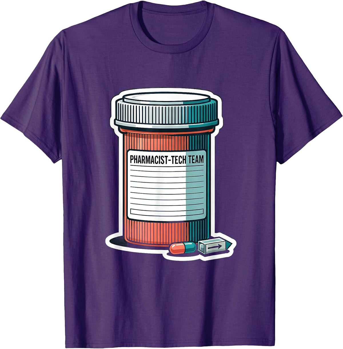 Pharmacist-Tech Team Funny Pharmacy Technician Pharmacist T-Shirt - Purple