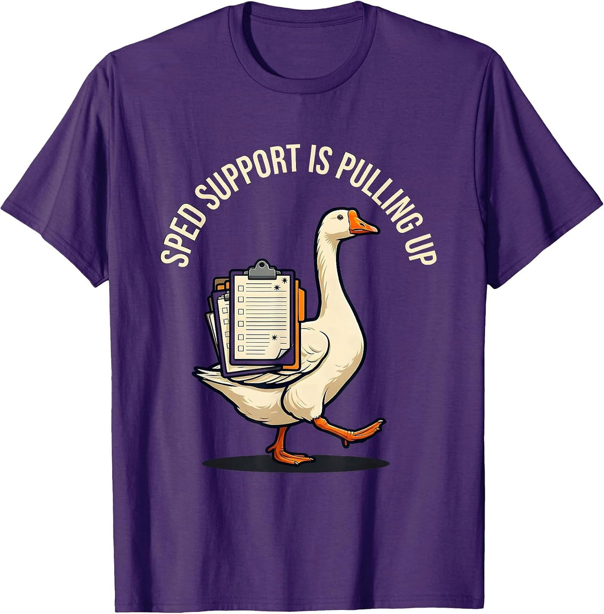 Men's SPED Support Is Pulling Up Funny Special Education Teacher T-Shirt - Purple