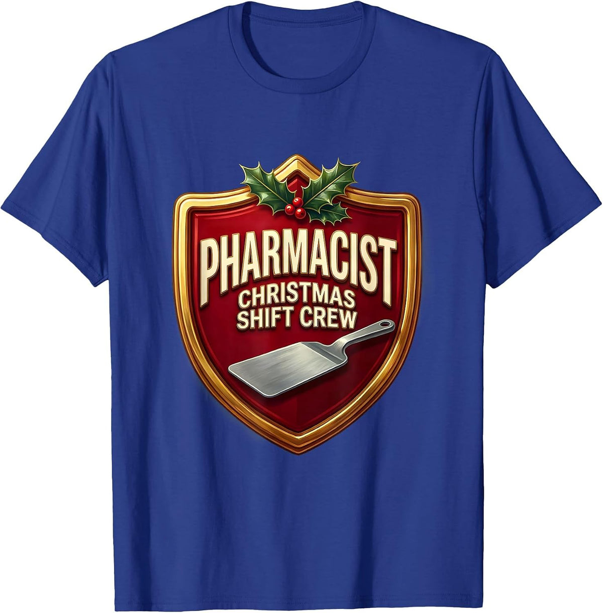 Men's Pharmacist Christmas Shift Crew Funny Pharmacy Squad Holiday T-Shirt - Royal Blue