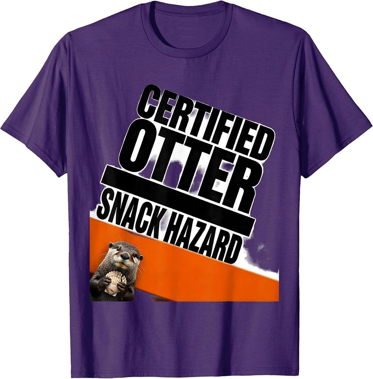 Certified Otter Snack Hazard Funny Otter Lover Humor T-Shirt - Purple