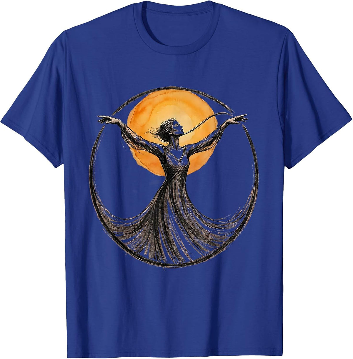 Gigi Sunrise Stretch Graphic Design T-Shirt - Royal Blue