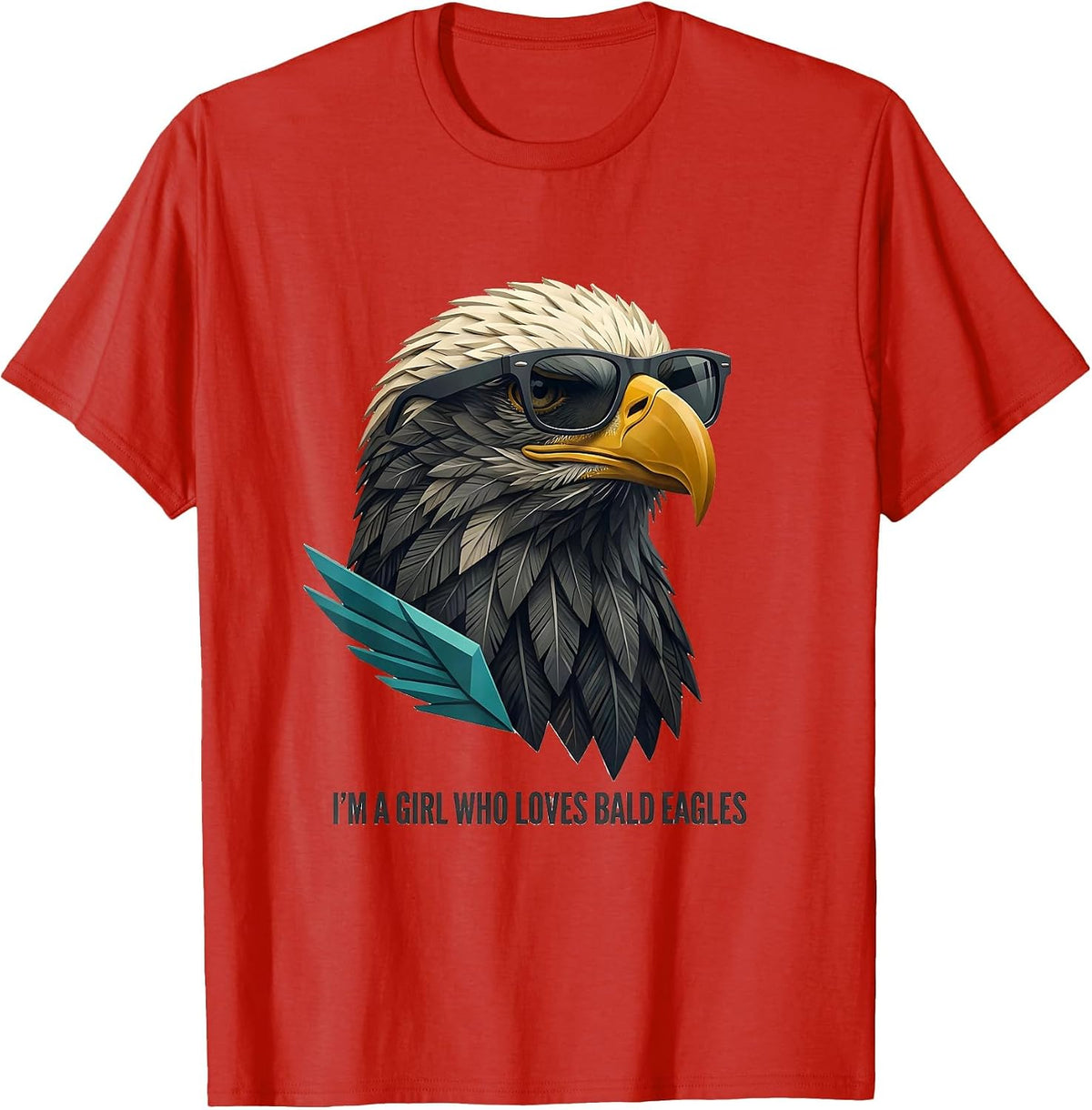 Men's I'm A Girl Who Loves Bald Eagles Midcentury Modern Eagle T-Shirt - Red