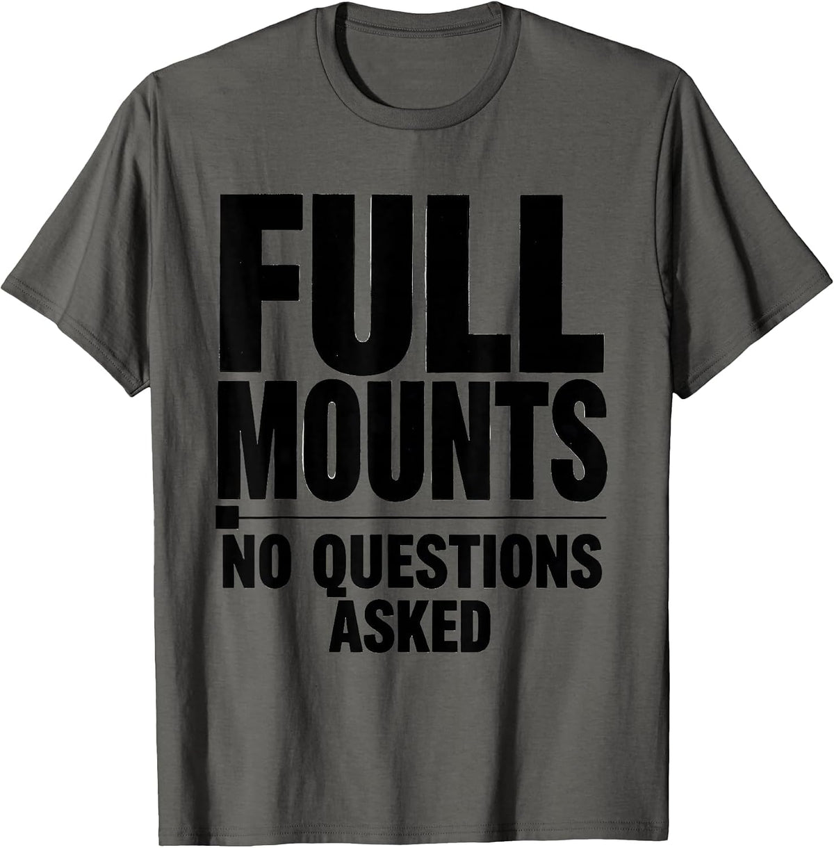 Full Mounts No Questions Asked Taxidermist Mount Humor Gift T-Shirt - Asphalt Grey