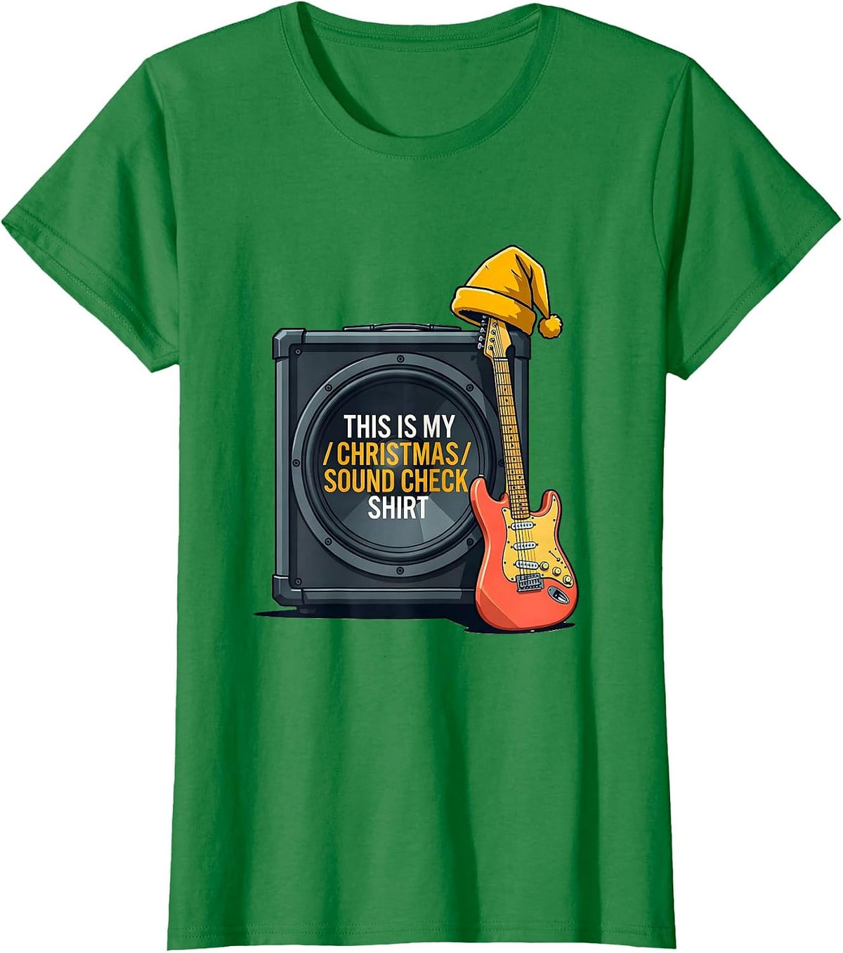 This Is My Christmas Sound Check Shirt Funny Rock Guitarist T-Shirt - Kelly Green