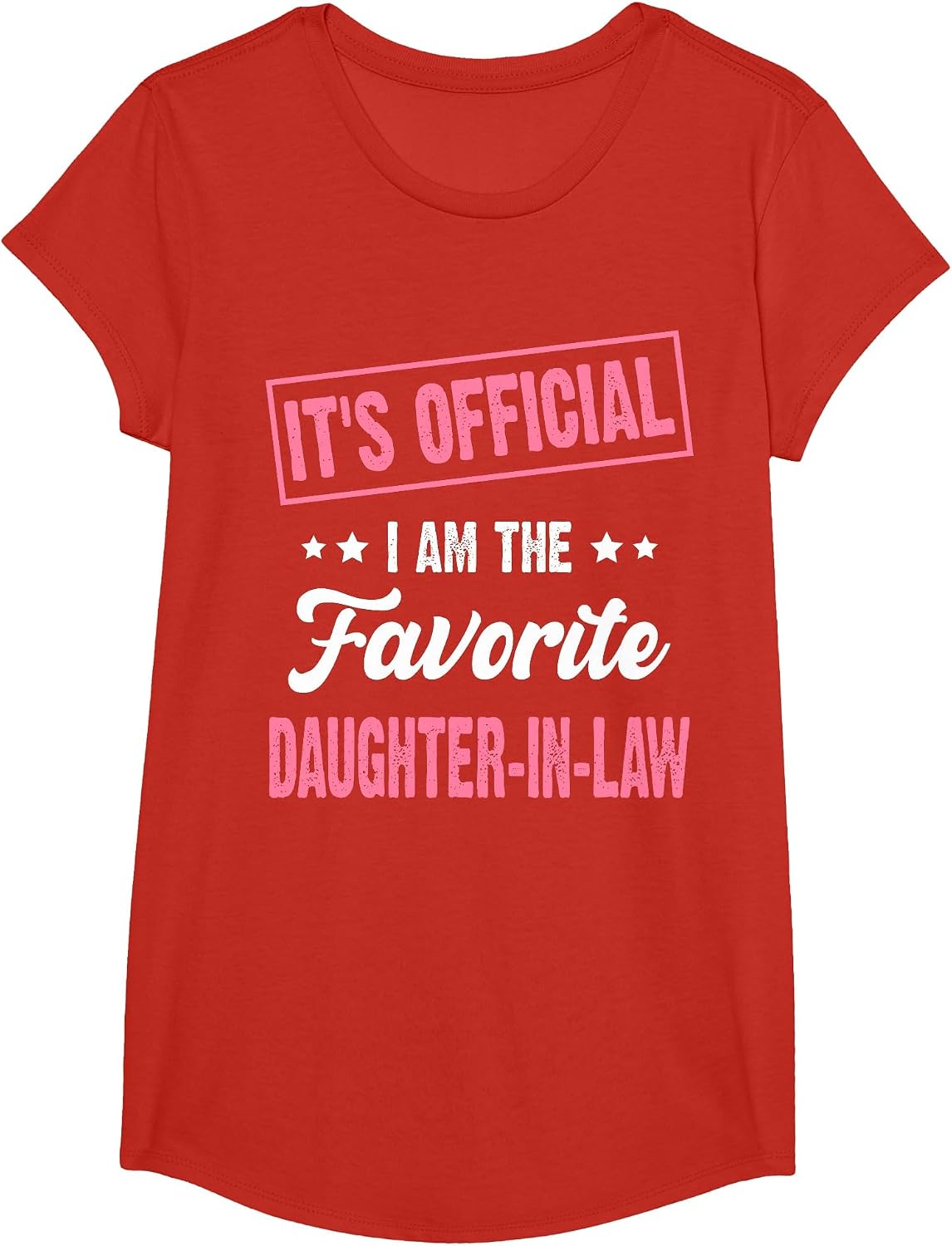 It's Official I'm The Favorite Daughter-in-Law Vintage T-Shirt - Girls Red