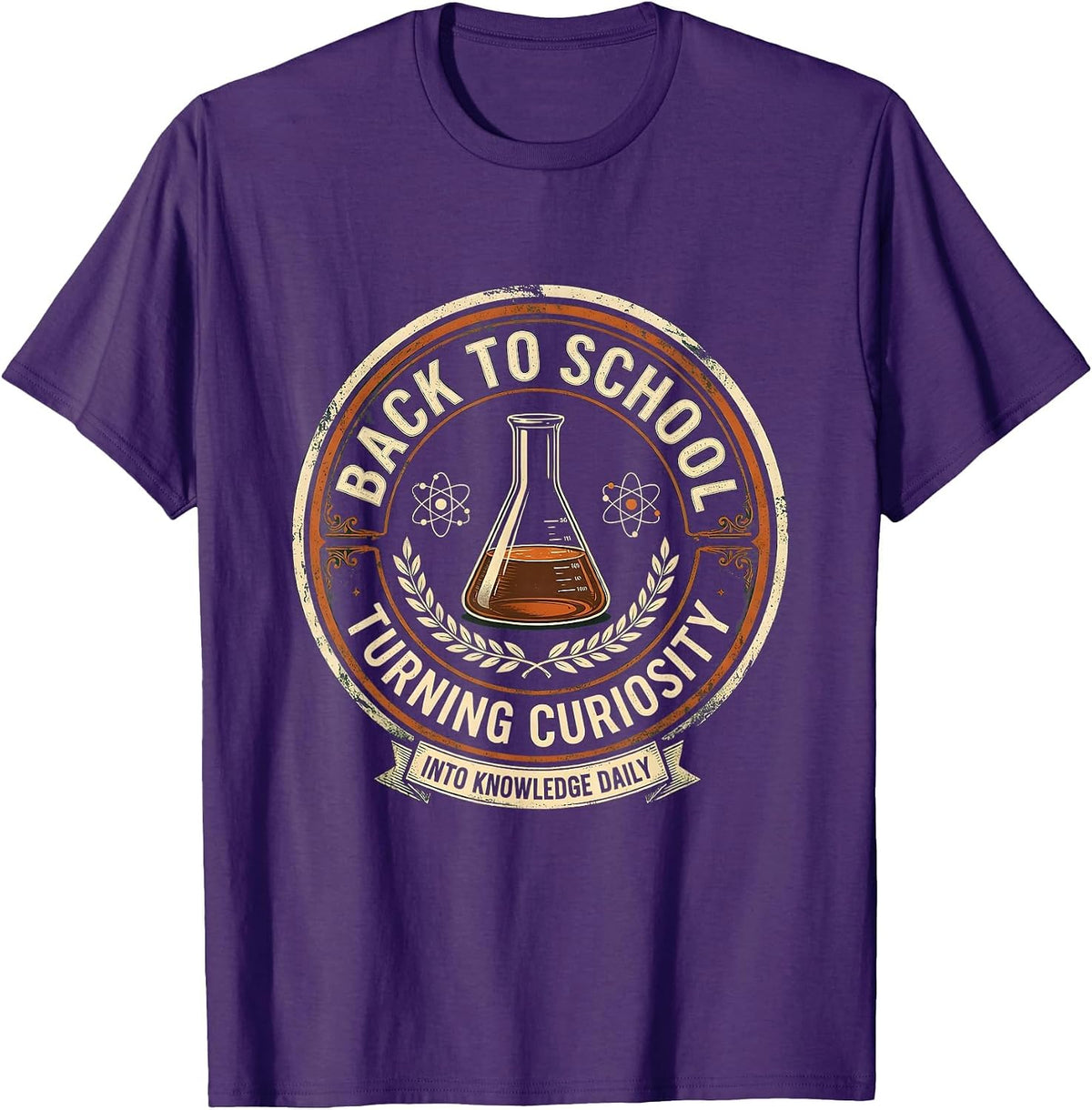 Back to School Science Teacher Curiosity Design T-Shirt - Purple