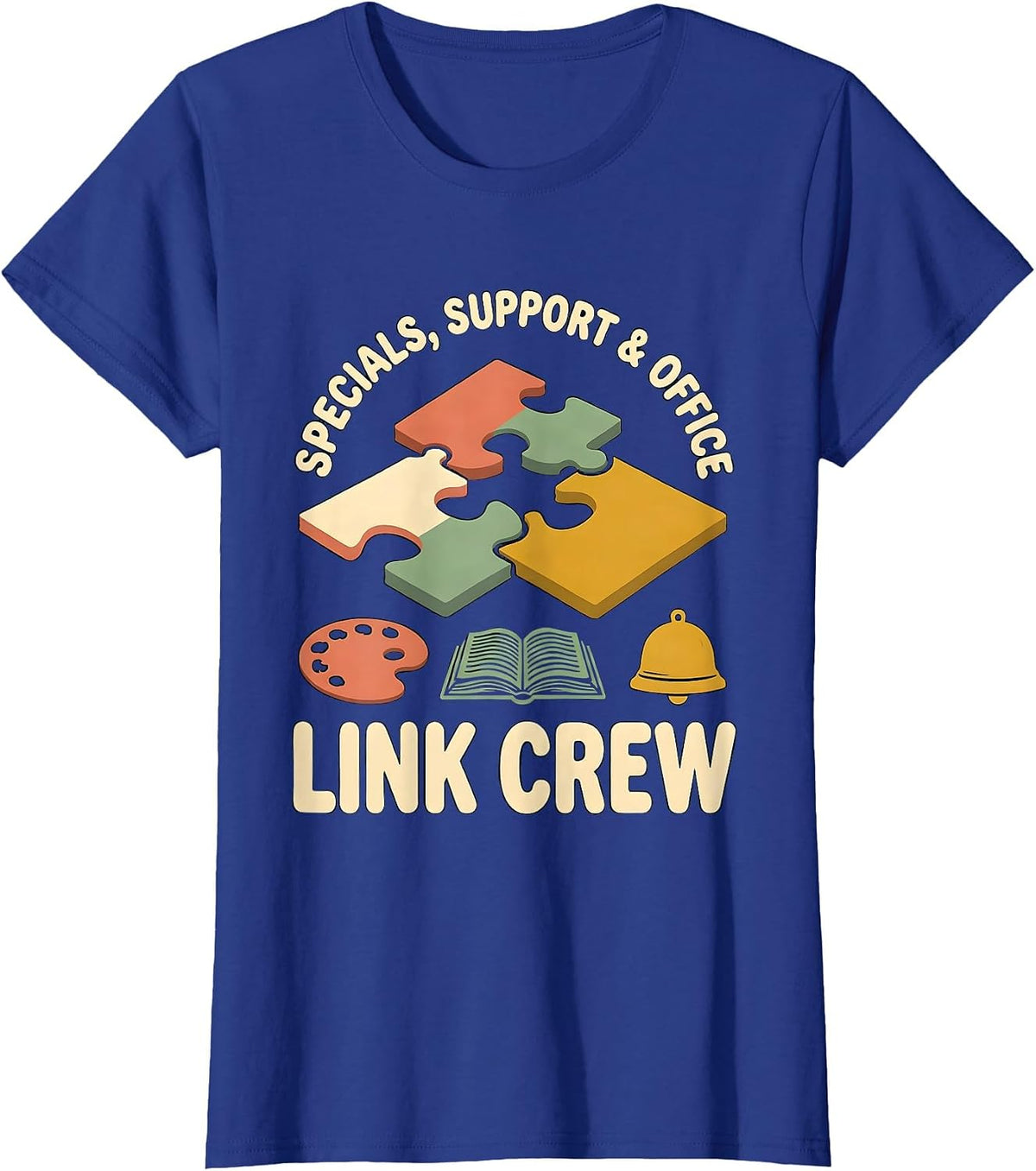 Women's Specials Support Office Link Crew Teacher Appreciation Back T-Shirt - Royal Blue