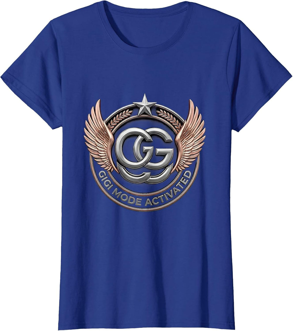 Women's Gigi Mode Activated Fun Grandma Design T-Shirt - Royal Blue