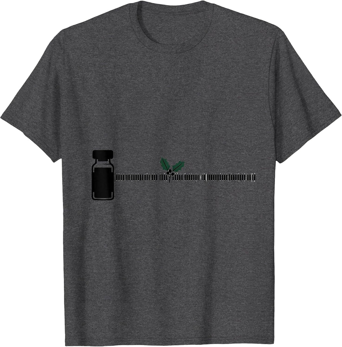 Men's Prescription Vial Tally Tick Funny Pharmacy Tech Christmas T-Shirt - Dark Heather Grey
