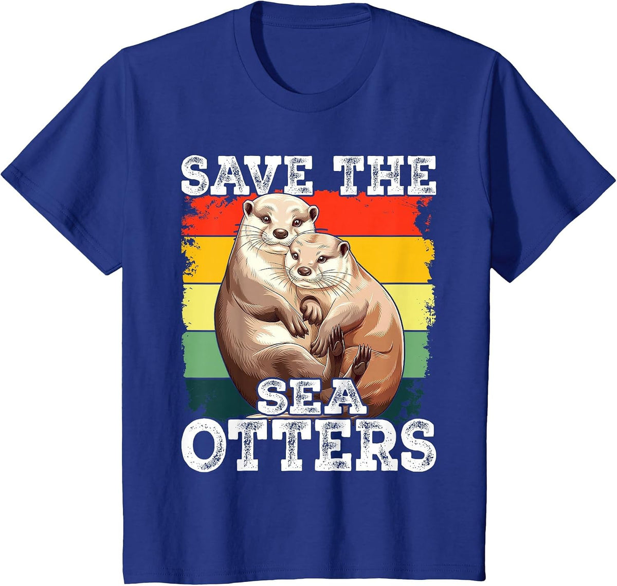 Save The Sea Otters T-Shirt - Royal Blue