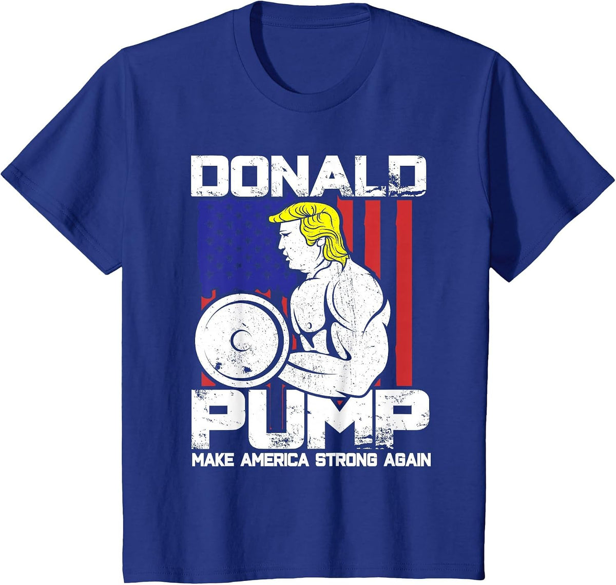 Funny Donald Trump Weight Lifting Workout Gym T-Shirt T-Shirt - Royal Blue