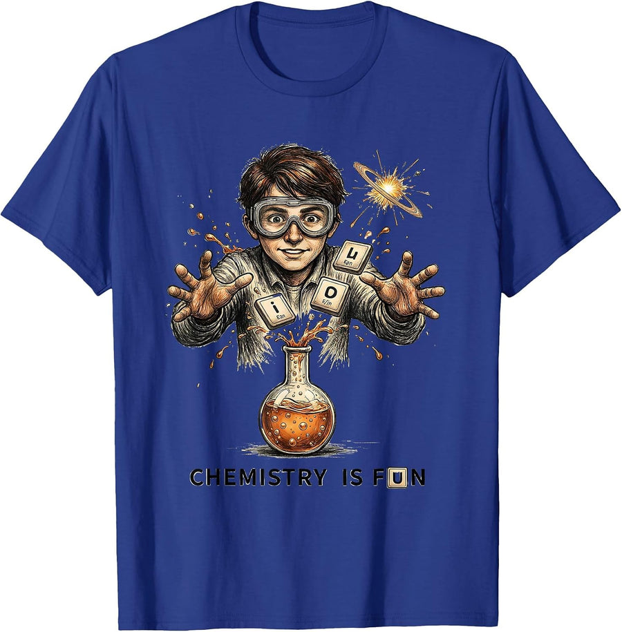 Chemistry Is F U N Funny Science Nerd Gift T-Shirt - Royal Blue