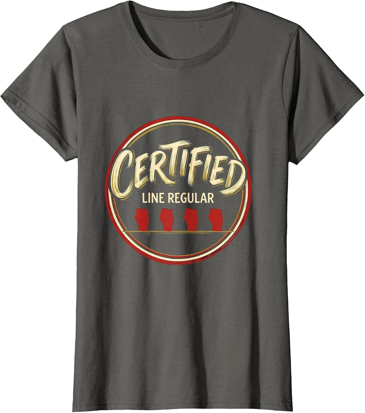 Women's Certified Line Regular Funny Dance Lover Line Dance Humor T-Shirt - Asphalt Grey
