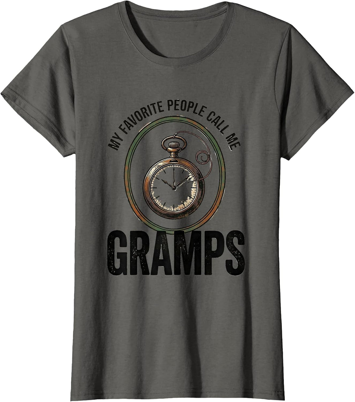 Women's My Favorite People Call Me Gramps Vintage Grandpa Funny T-Shirt - Asphalt Grey