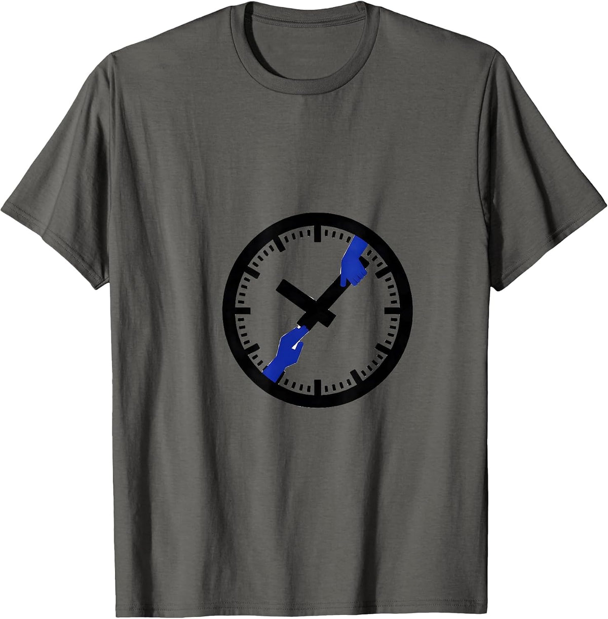 Men's Swiss Clock Pharmacy Tech Humor Gift T-Shirt - Asphalt Grey