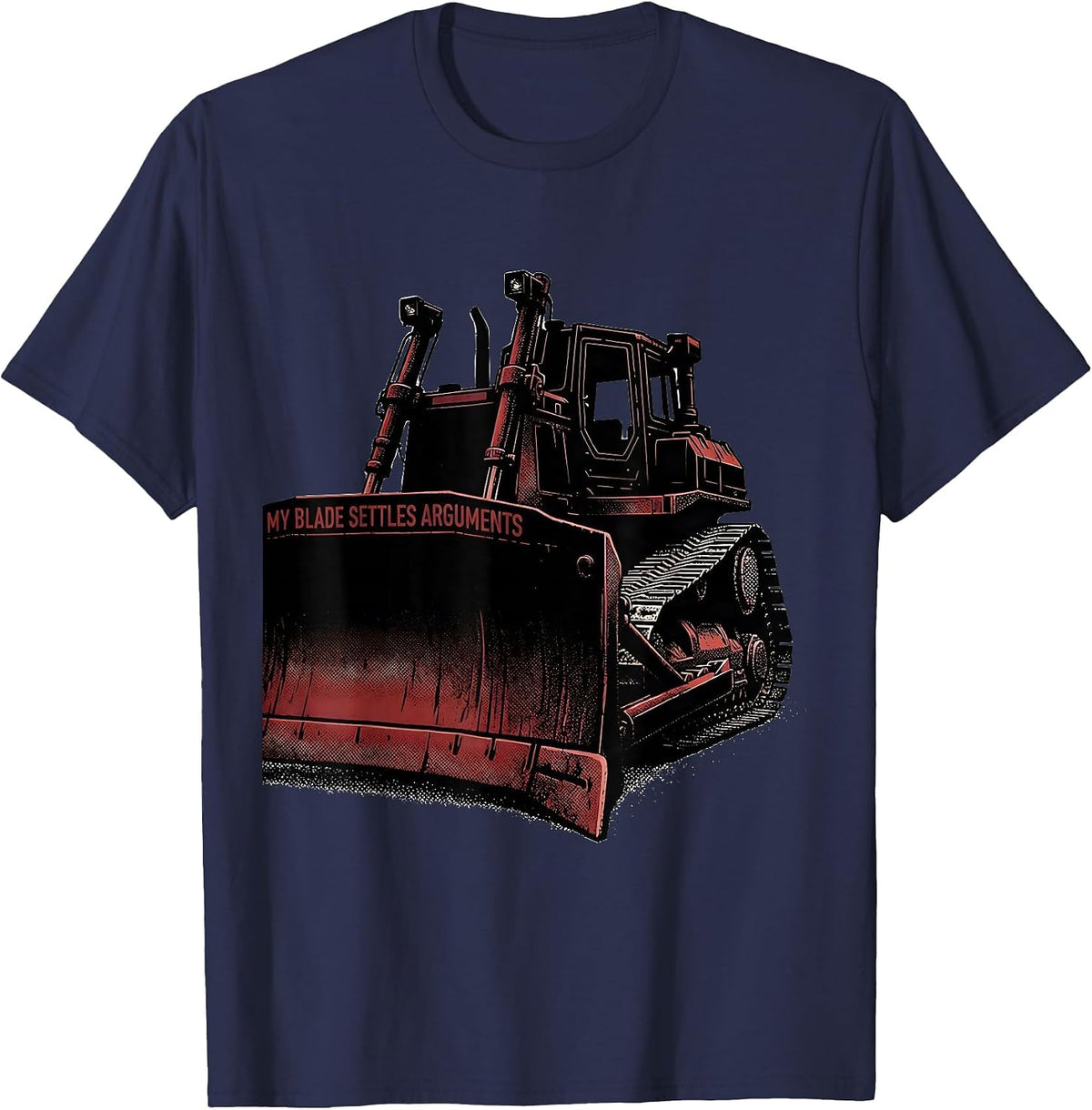 My Blade Settles Arguments Blackwork Dotwork Heavy Equipment T-Shirt - Navy Blue