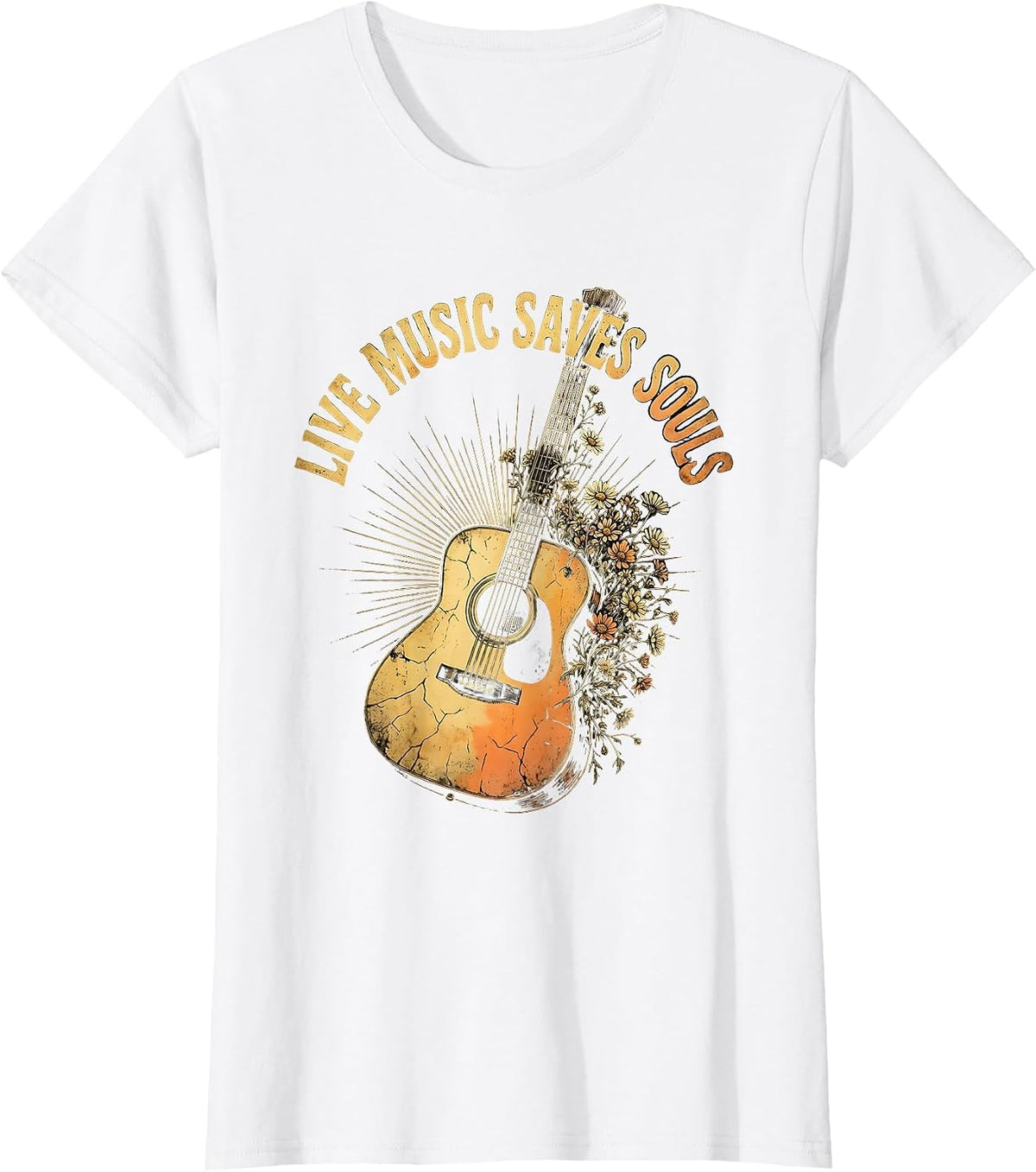 Live Music Saves Souls Concert Fan Design T-Shirt - White