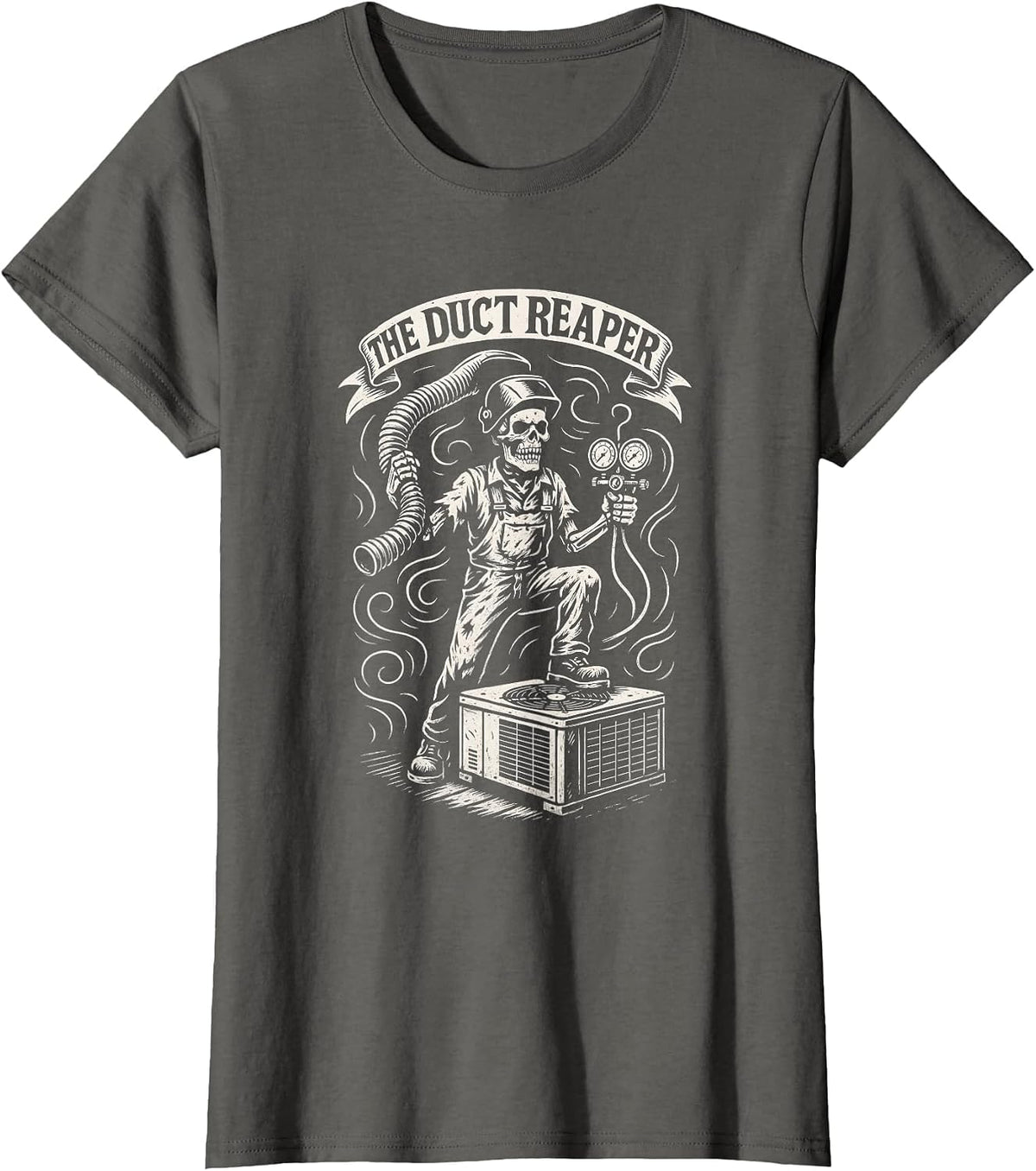Funny HVAC Technician Design for Men Cooling Heating Joke T-Shirt - Asphalt Grey