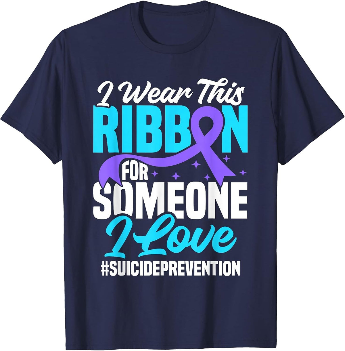 Mental Health Support Product Suicide Prevention Awareness T-Shirt - Navy Blue