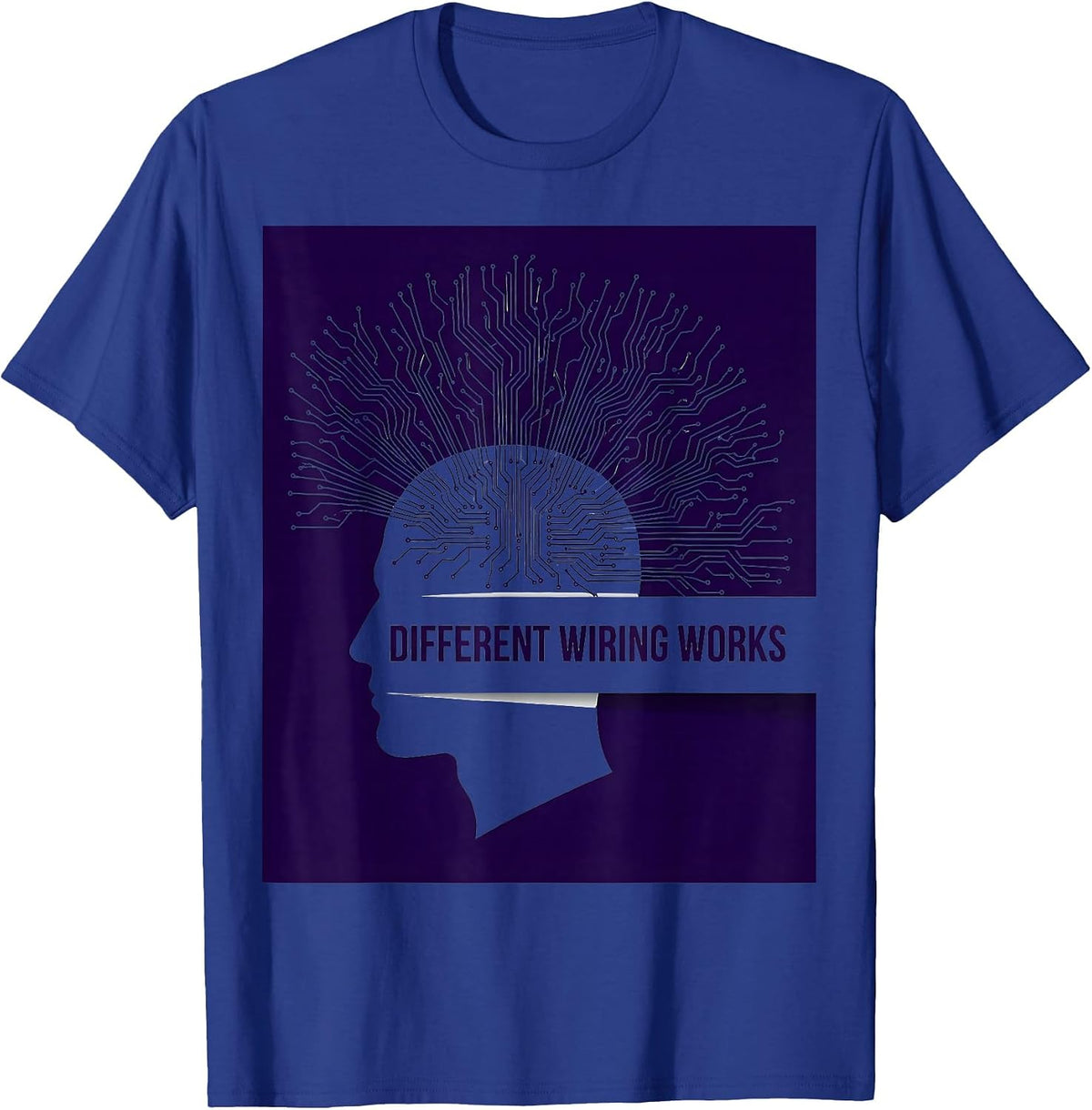 Different Wiring Works Neurodiversity Design T-Shirt - Royal Blue