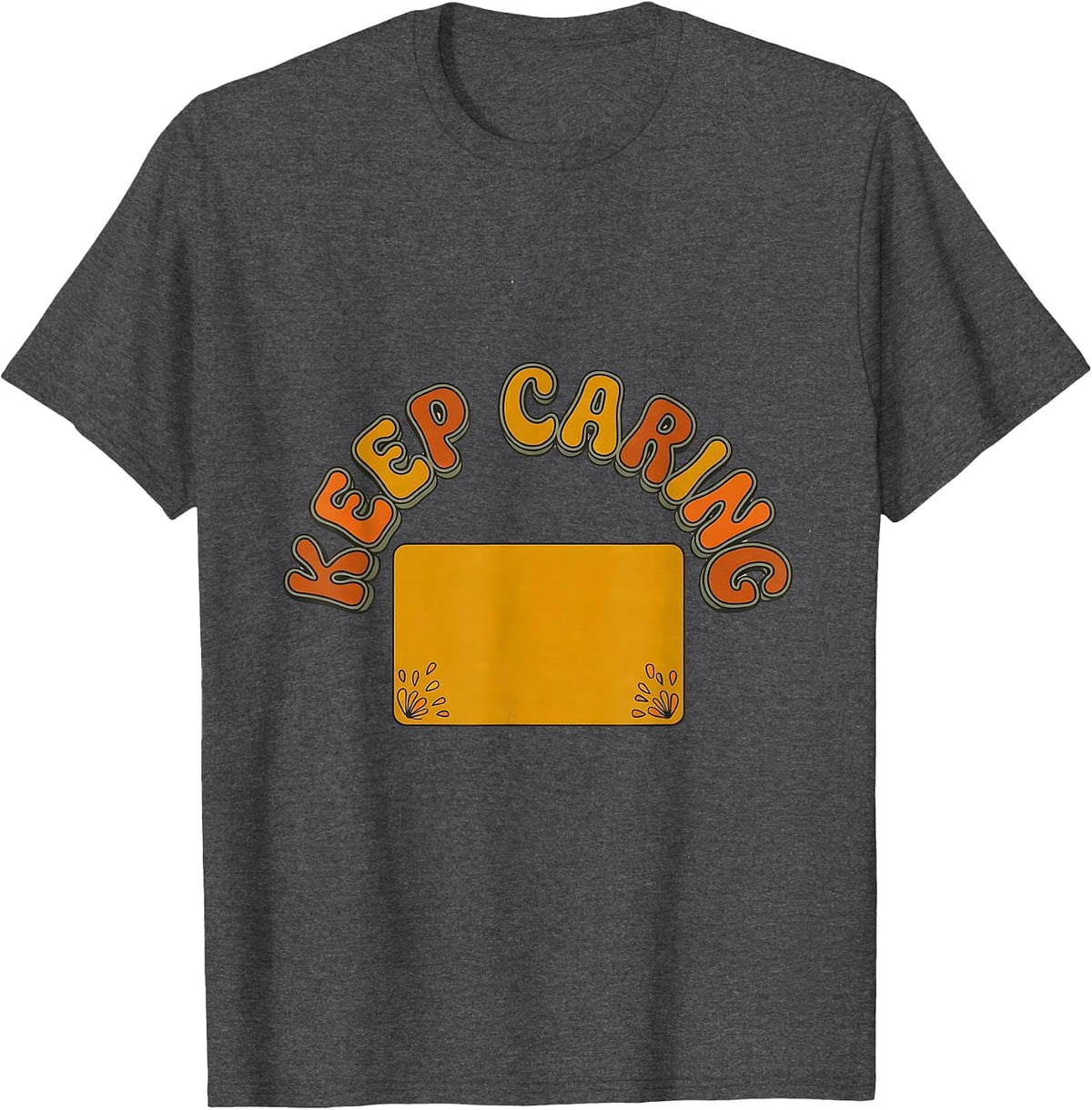 Keep Caring Retro 70s Positivity Special Education Teacher T-Shirt - Dark Heather Grey