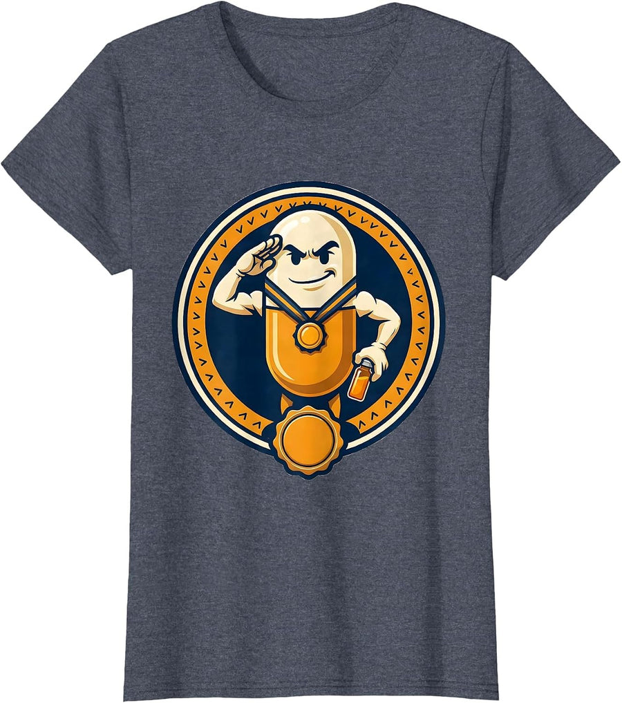 Capsule Mascot Pharmacy Tech Humor Pharmacist Gift T-Shirt, Women, Heather Blue, XX-Large - As Pictured