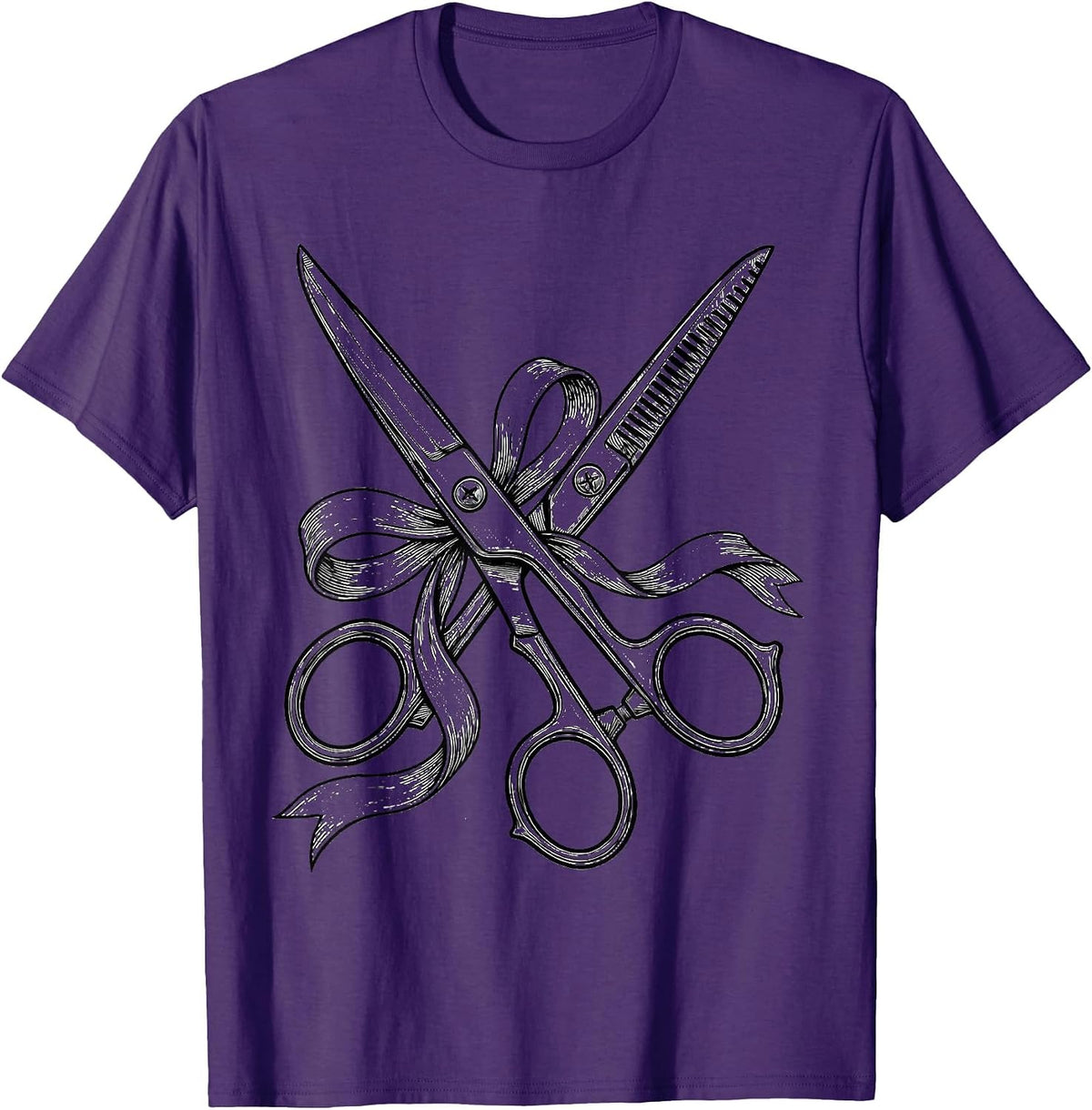 Men's Surgical Scissors With Ribbon Bow Nurse Gift T-Shirt - Purple