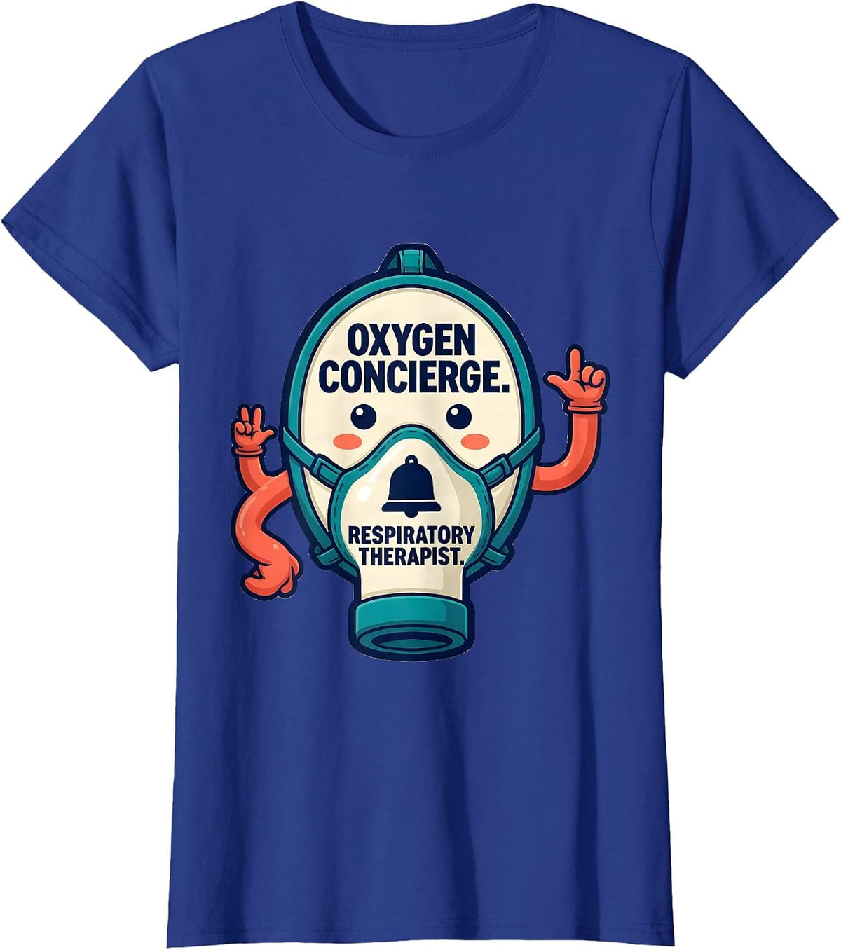 Women's Oxygen Concierge. Respiratory Therapist. RT Humor T-Shirt - Royal Blue