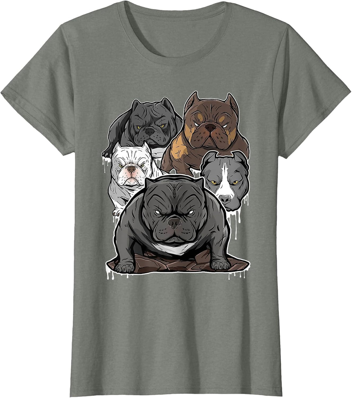 Pitbull Shirt, Pitbull Terrier, Bully, American Bullies Dog T-Shirt - Olive Heather