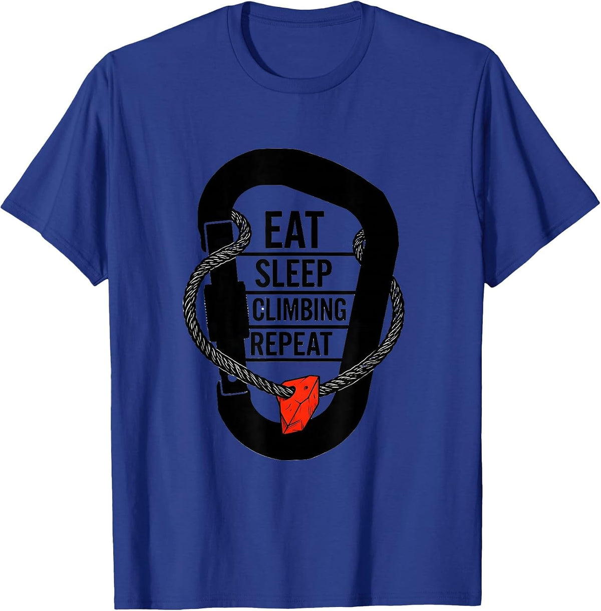 Men's EAT SLEEP CLIMBING REPEAT Minimalist Sport Fan Gift T-Shirt - Royal Blue