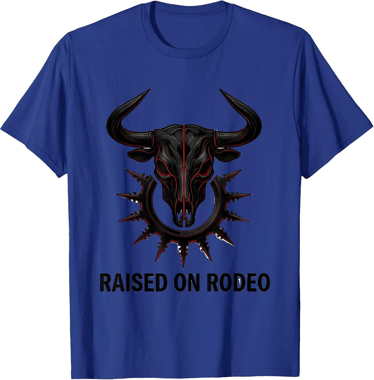 Raised on Rodeo Western Cowboy Design T-Shirt - Royal Blue