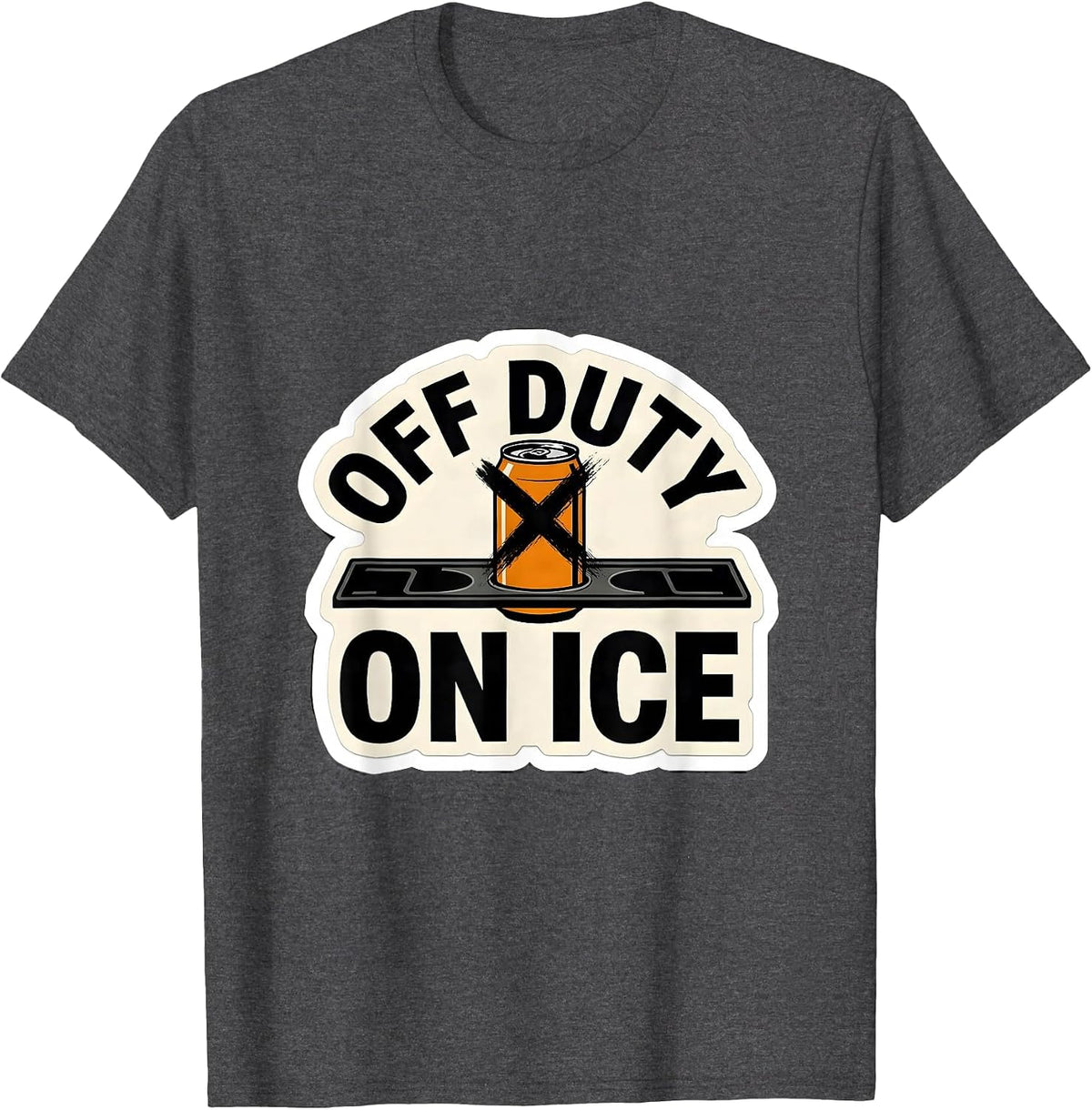 Off Duty On Ice Funny Beer Lover Labor Day Cookout Humor T-Shirt - Dark Heather Grey