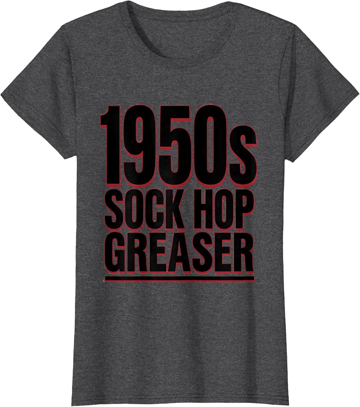 Women's 1950s Sock Hop Greaser Retro Rockabilly Party Costume T-Shirt - Dark Heather Grey