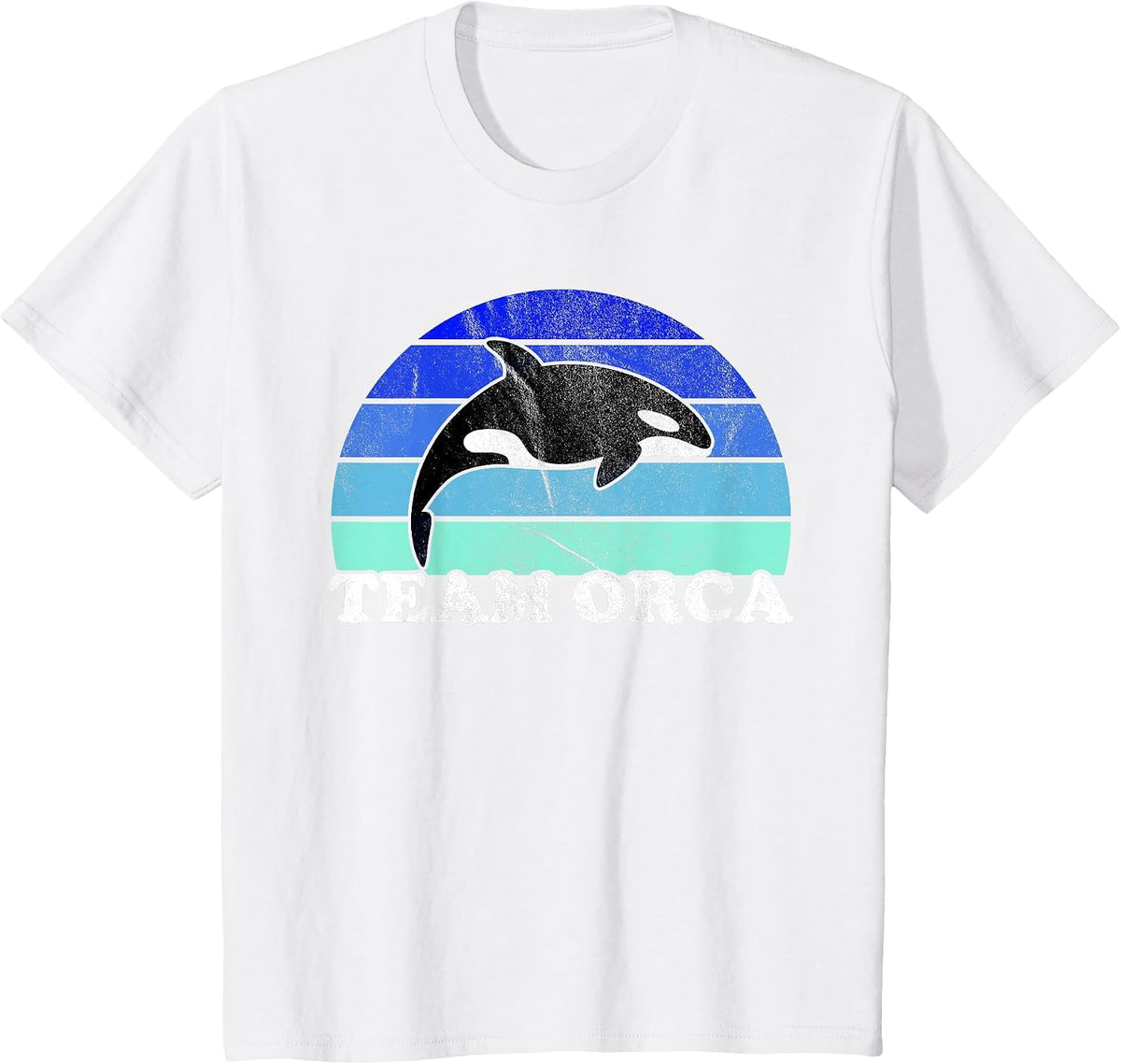 Team Orca - Whale Ocean Retro Sunset T-Shirt - White