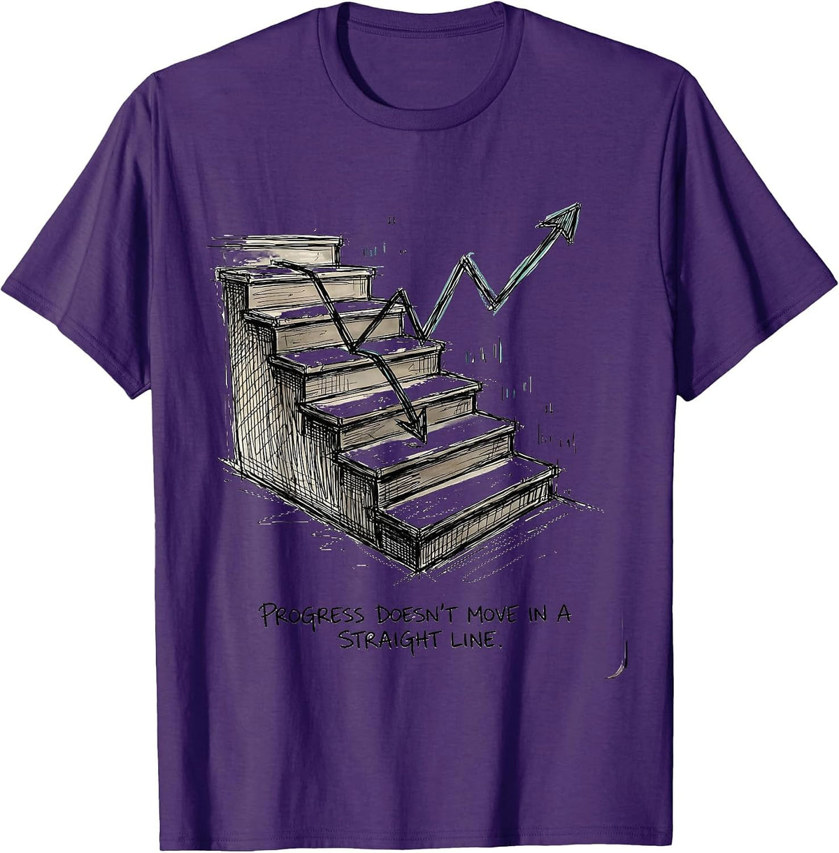Progress Doesn't Move In A Straight Line Special Education T-Shirt - Purple