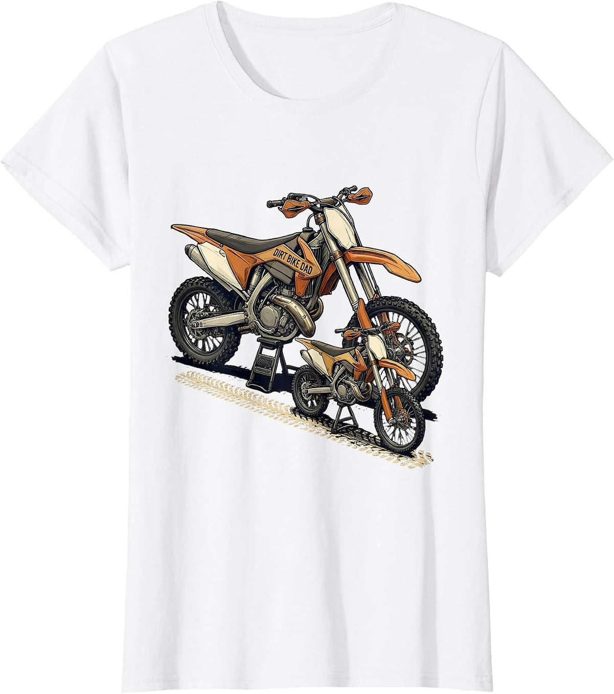 Women's Dirt Bike Dad Motocross Off-Road Rider Pride T-Shirt - White