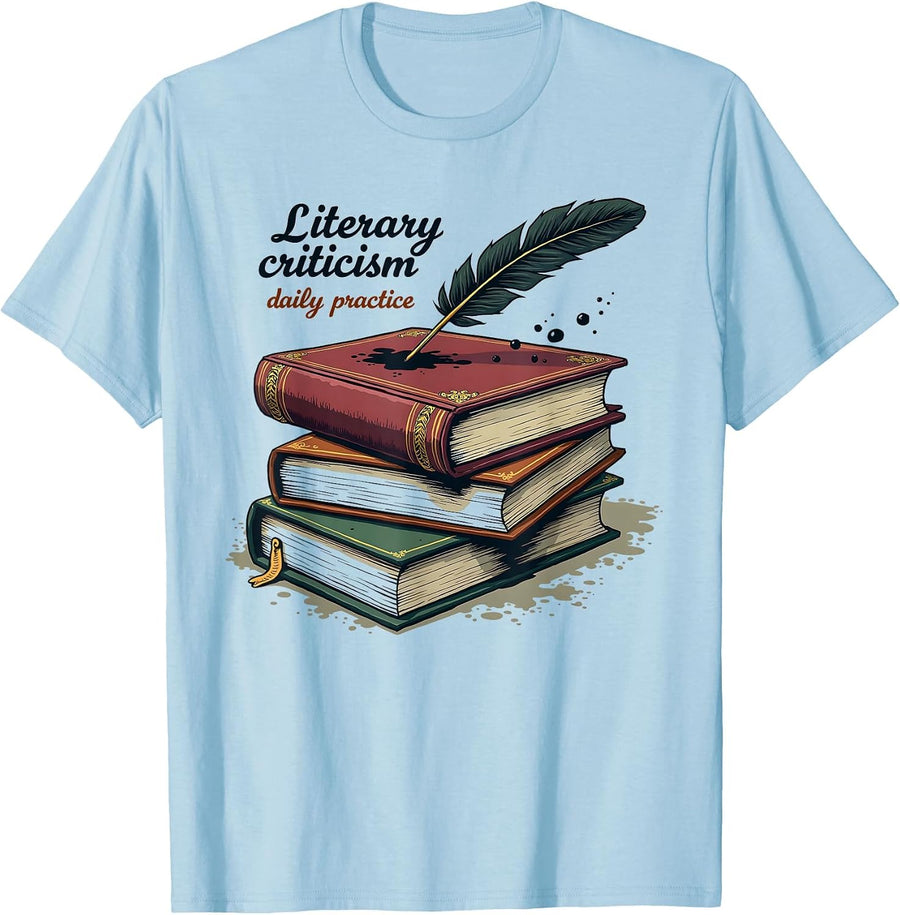 Literary Criticism Daily Practice Bookish Design T-Shirt - Baby Blue