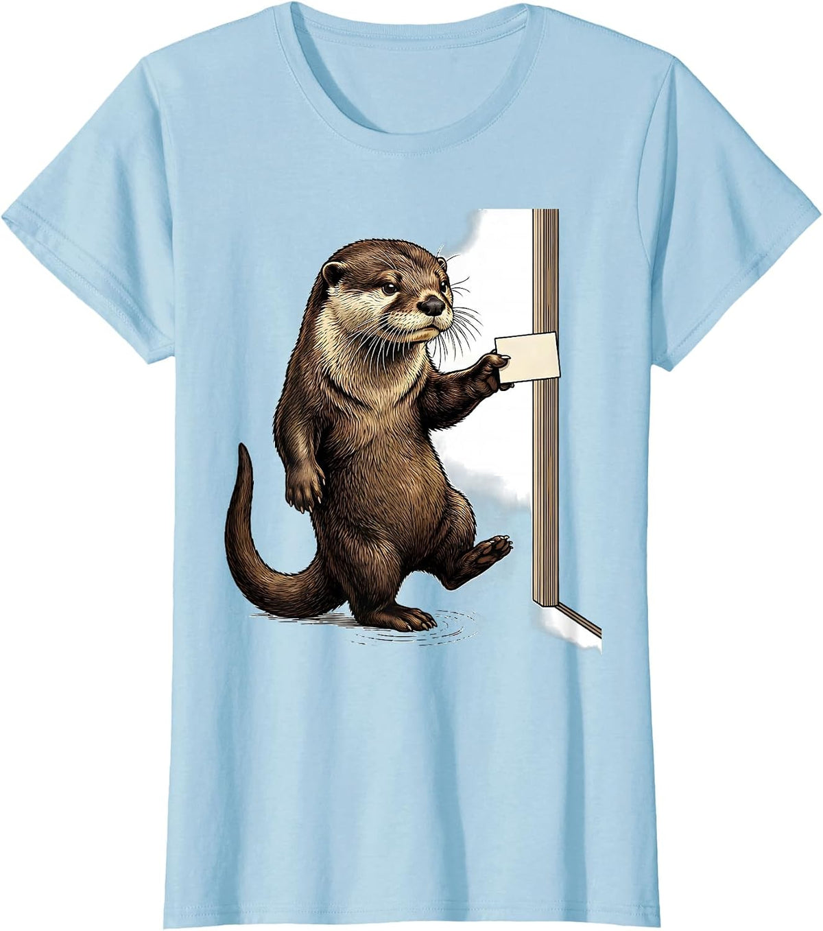 Women's Otter Hall Pass Funny Otter Lover Gift T-Shirt - Baby Blue