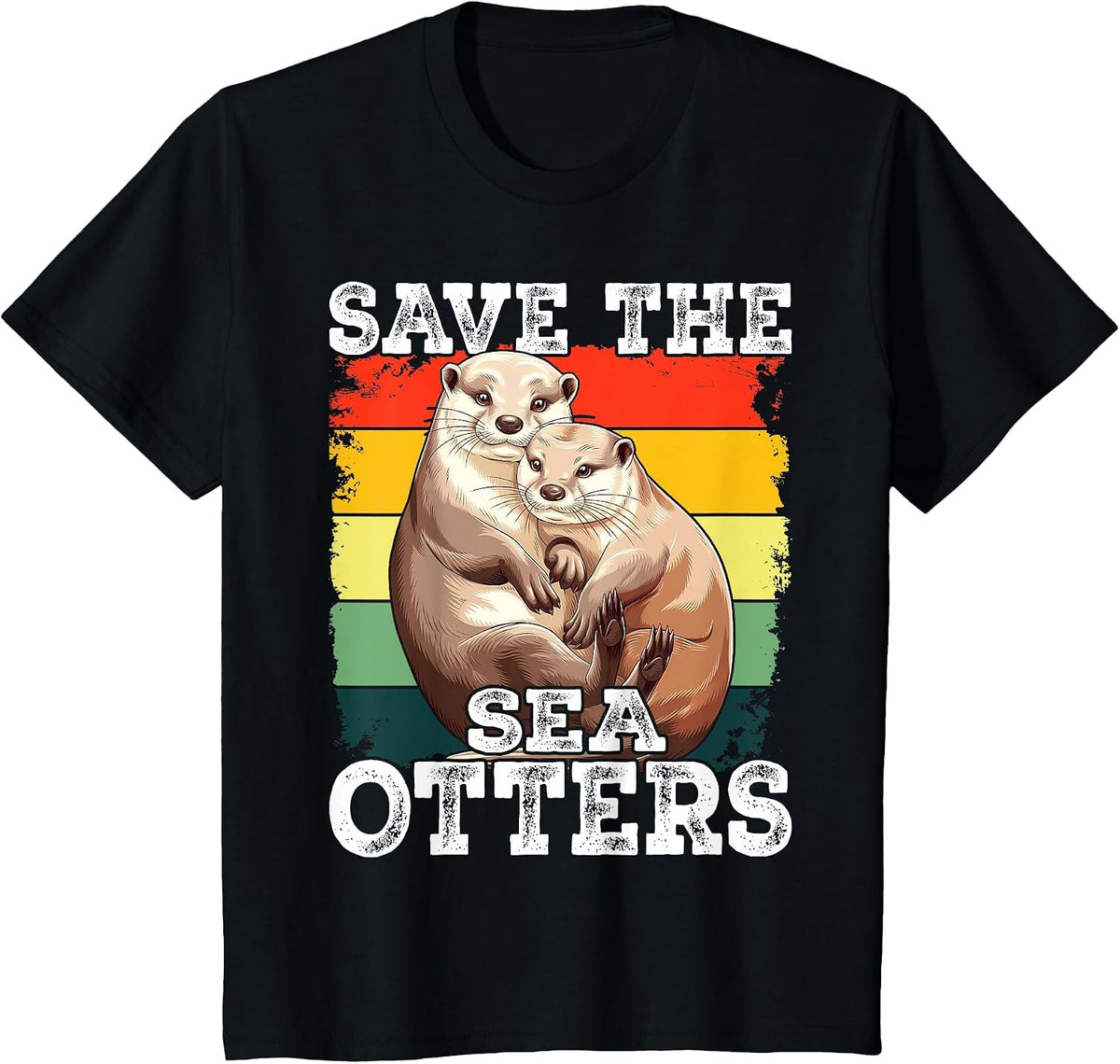 Save The Sea Otters T-Shirt - Black