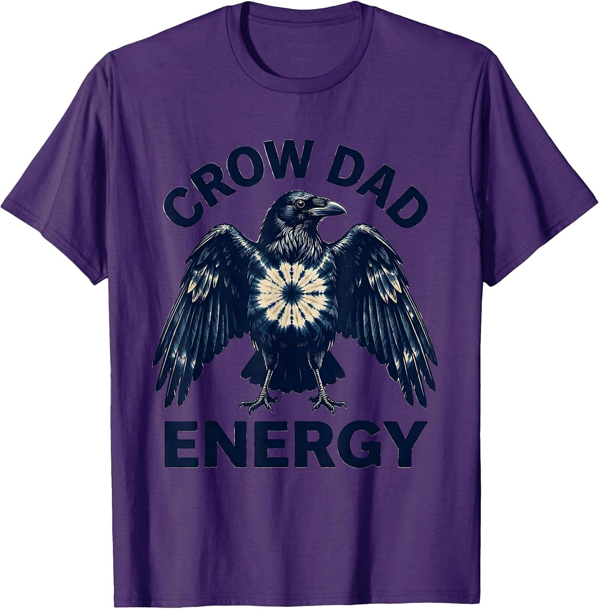 Men's Crow Dad Energy Funny Bird Dad Design T-Shirt - Purple