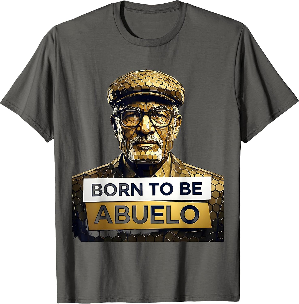 Born to Be Abuelo Proud Grandfather Design T-Shirt - Asphalt Grey