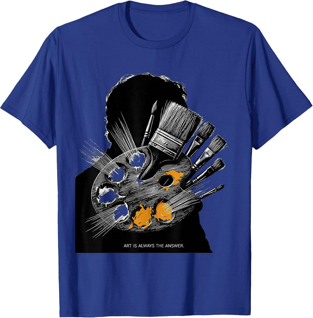 Art Is Always The Answer Creative Design T-Shirt - Royal Blue