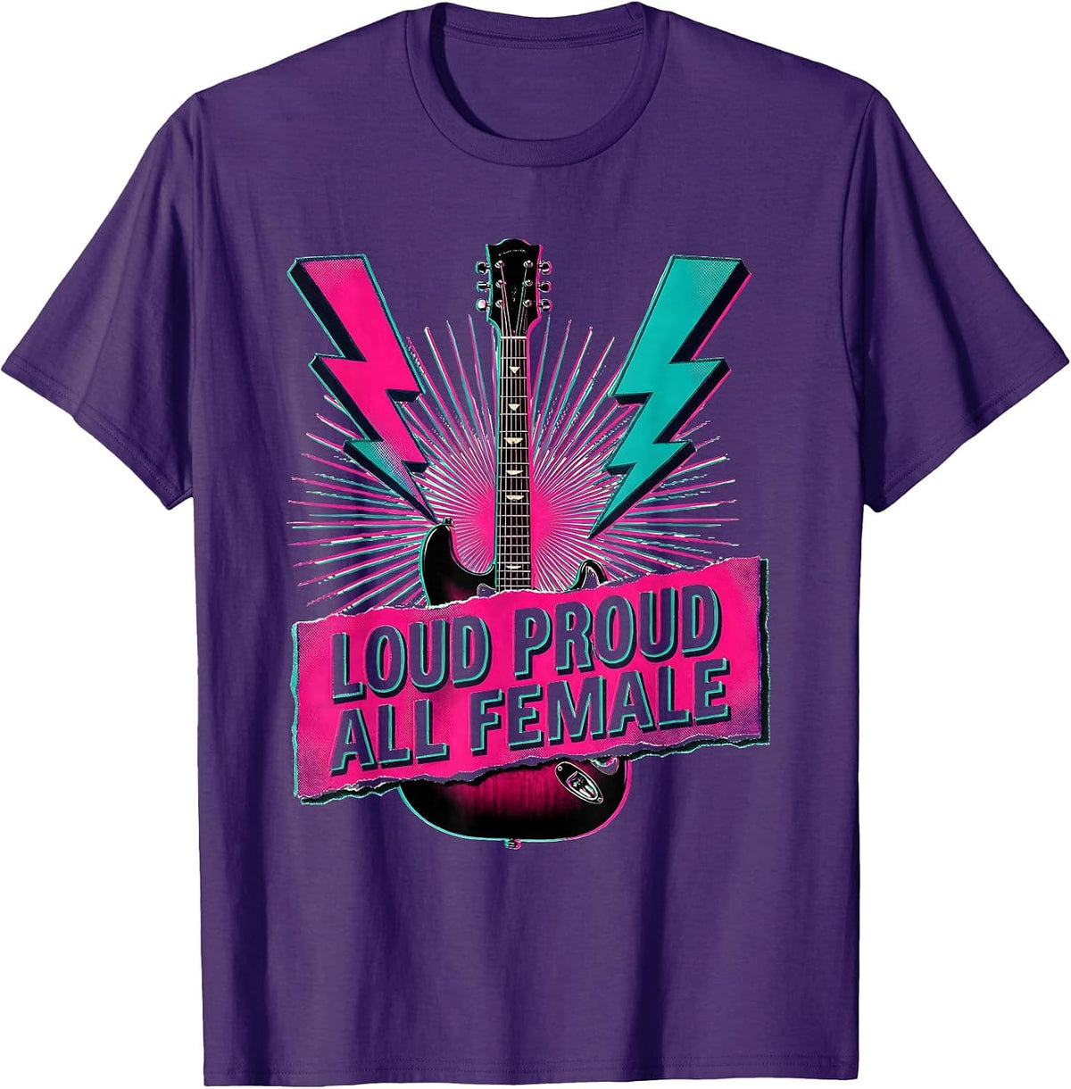 Loud Proud All Female Band Music Fan Design T-Shirt - Purple
