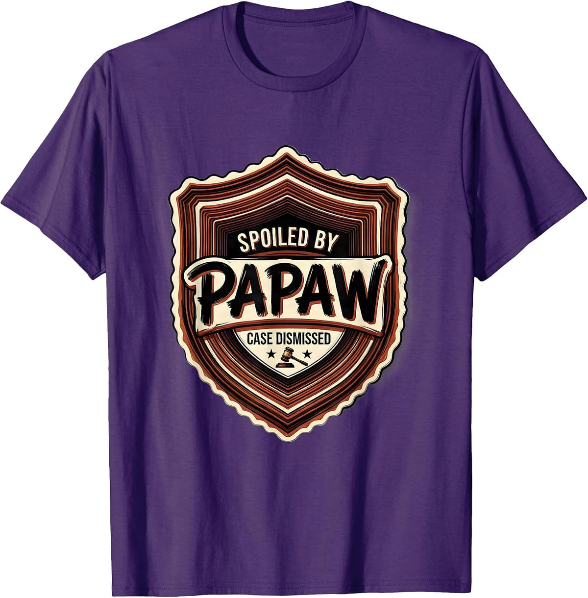 Spoiled By Papaw Case Dismissed Funny Grandchild Gift T-Shirt - Purple