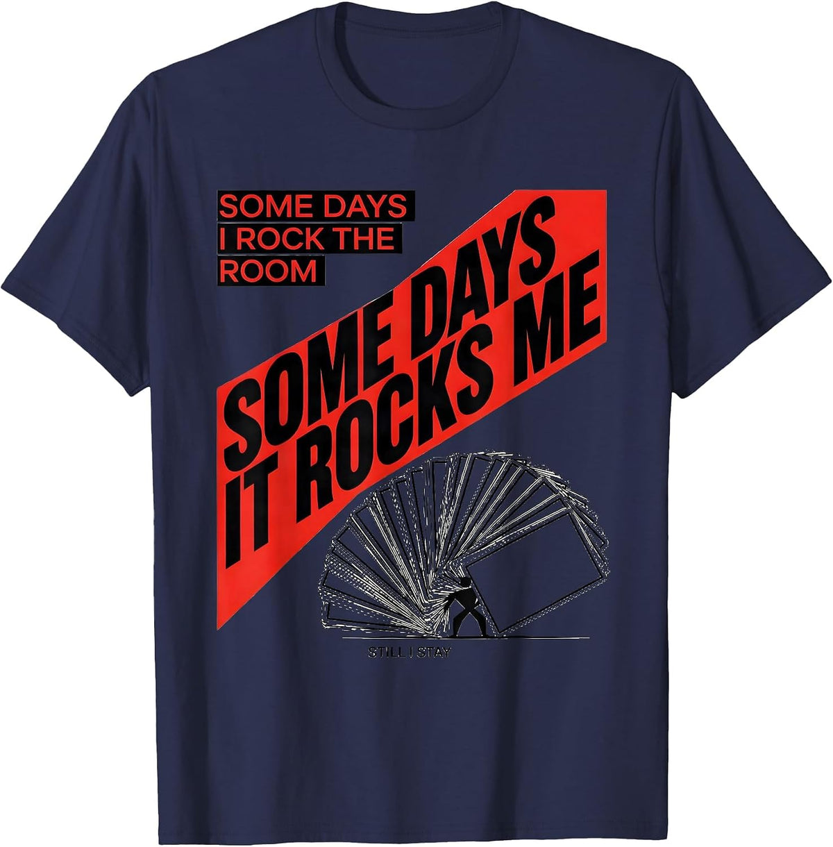 Men's Some Days I Rock The Room Rock On Sped Squad T-Shirt - Navy Blue