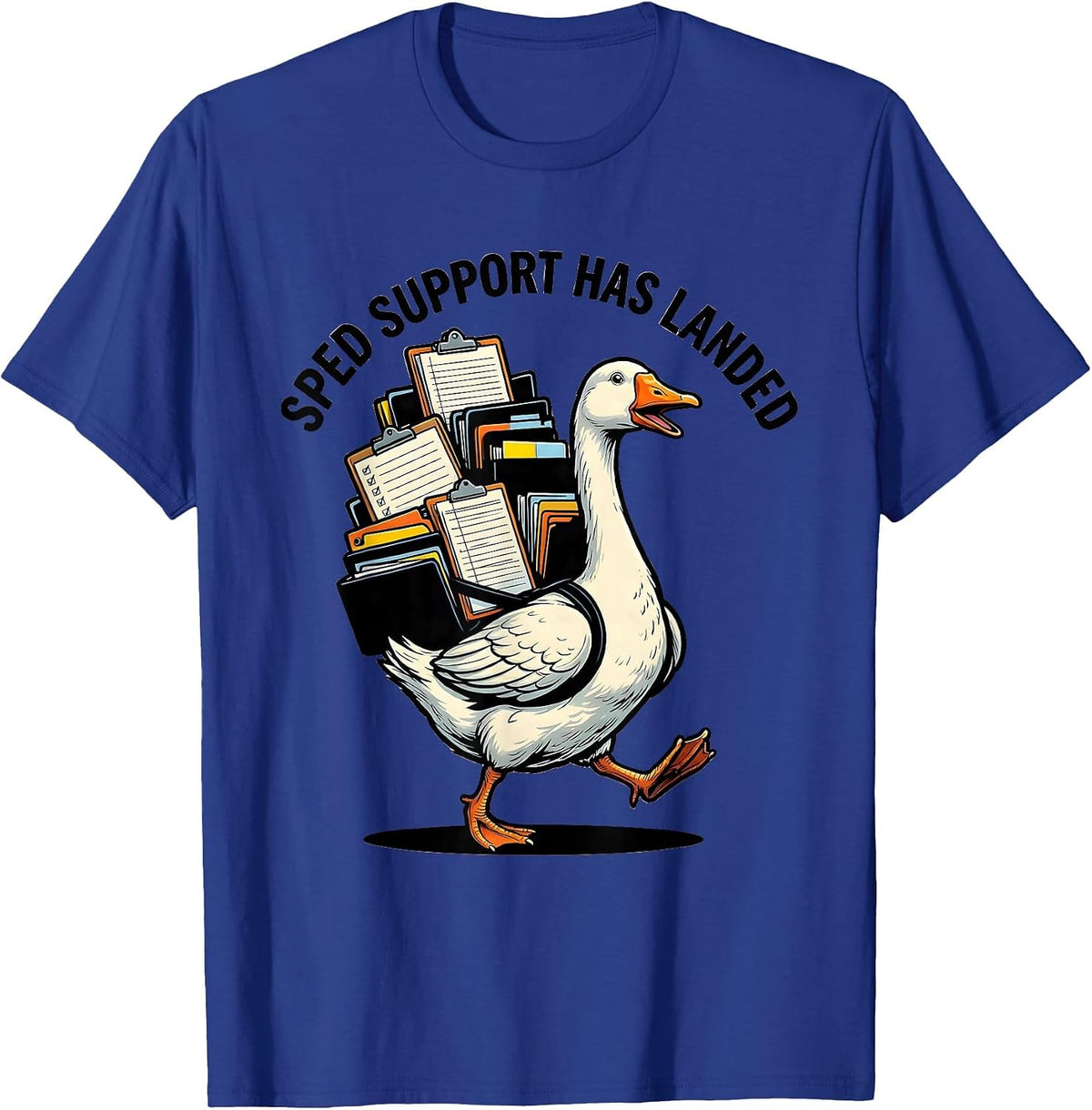 SPED Support Has Landed Funny Special Education Teacher T-Shirt - Royal Blue
