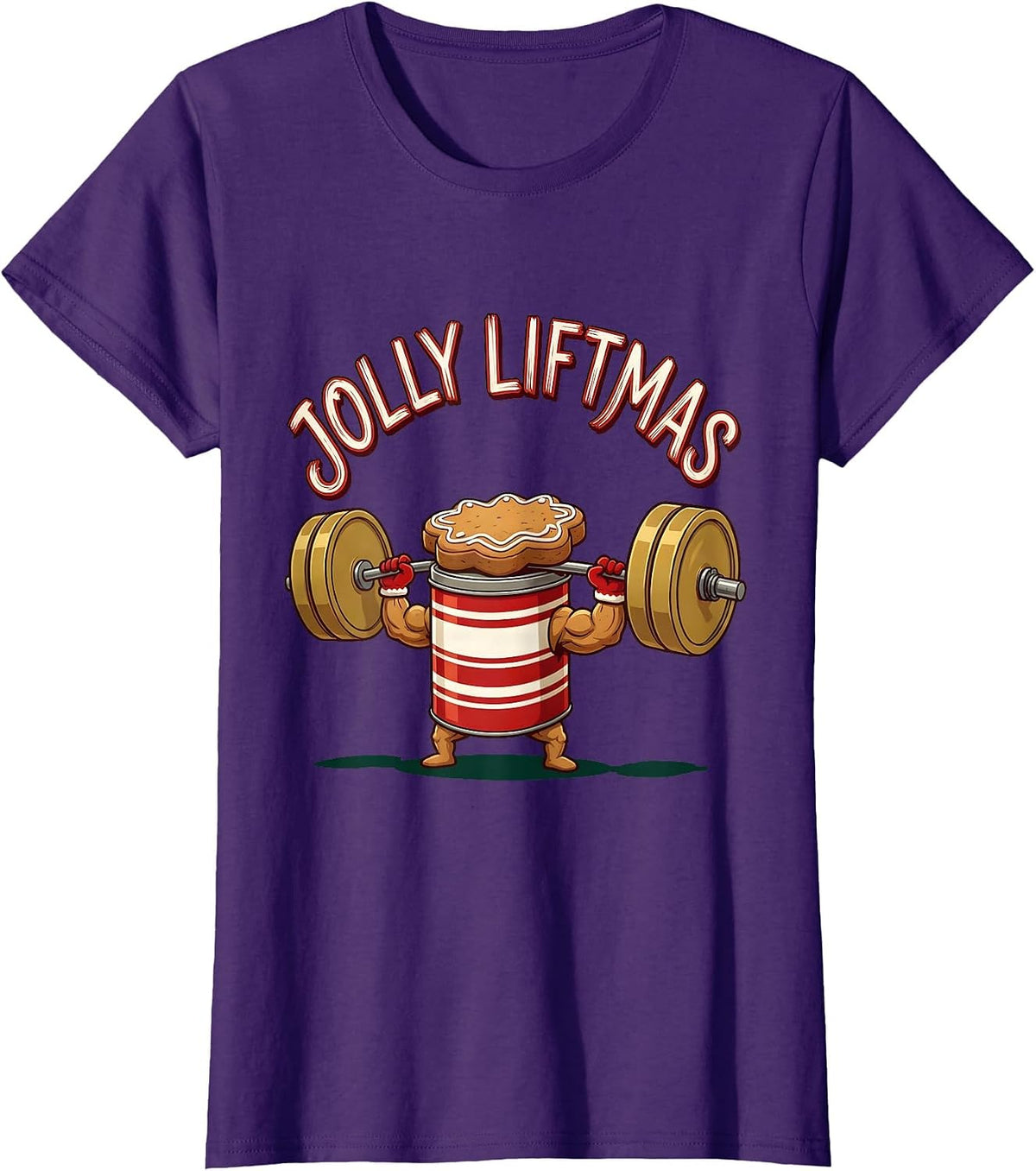 Jolly Liftmas Funny Christmas Gym Workout Weightlifting Gift T-Shirt - Purple