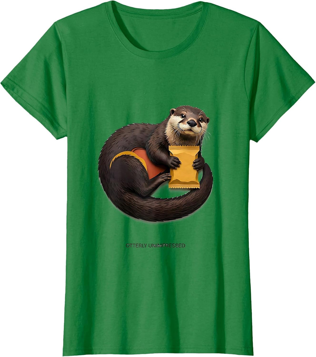 Women's Otterly Unimpressed Funny Otter Lover Gifts For Otter T-Shirt - Kelly Green